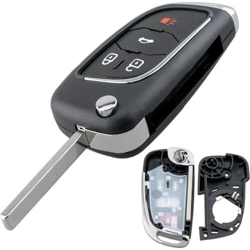 4 Buttons Remote Car Key Fob Case Shell Replacement Flip Folding Remote Cover Fit for Chevrolet Cruze Cars