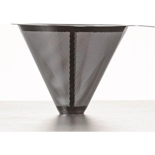Double Layer 304 Stainless Steel Cone Coffee Filter Holder Pour Over Coffees Dripper Mesh Coffee Tea Filter Basket Tools