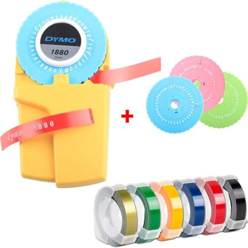 Dymo 1880 embossing label maker Manual Typewriter with 3D Embossing pvc tape for 9mm(3/8'') labels
