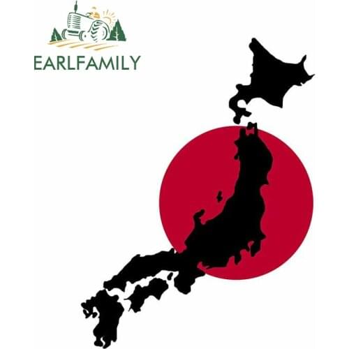 EARLFAMILY 13cm x 9.7cm For Japan Map Graffiti Car Stickers Refrigerator Decal Waterproof Vinyl Material Suitable for JDM RV