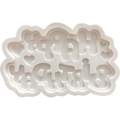 Happy Birthday Candy Mold Non Stick DIY Silicone Fondant Mold Chocolate Mold 3D Happy Birthday Fondant Mold Baking Tool