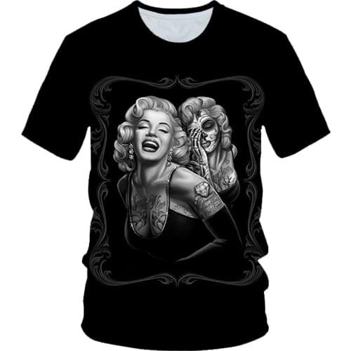 Marilyn monroe t shirt tshirt women femme top shirts streetwear t-shirt summer female new clothes funny grunge hip hop tee