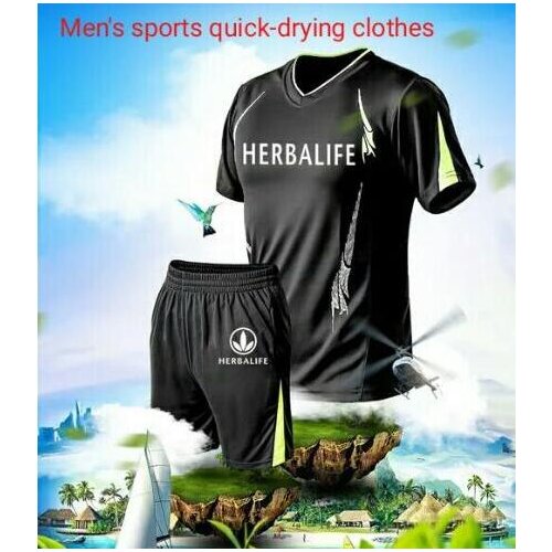 Herbalife clothes new sports quick-drying breathable moisture wicking male summer sports fitness outdoor sportswear large