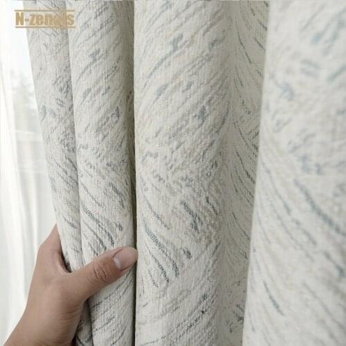Customized Nordic Style Simple and Modern Chenille Jacquard Thickened Blackout Curtains for Living Room and Bedroom