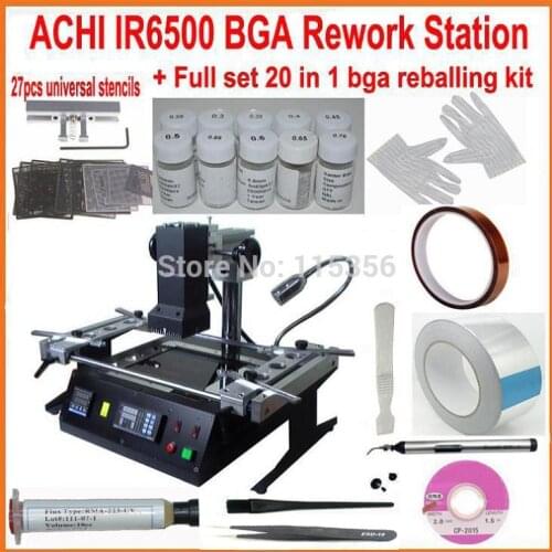 2015 New full set ACHI IR6500 Infrared BGA rework station + 20 in 1 bga reballing kit for laptop game consoles xbox ps3 repair