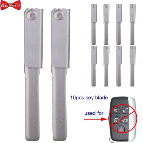 KEYECU 10pcs for Land Rover LR2 LR4 Range Rover for Jaguar XF XK Smart Emergency Key Blade Insert Uncut for KOBJTF10A