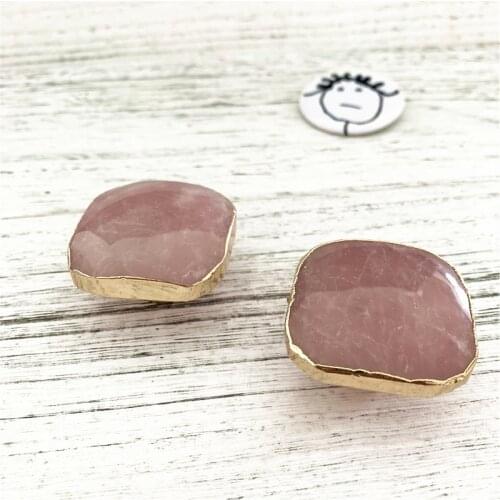 LCH Nordic Style Light Pink Crystal on Solid Brass base Cabinet Knob Drawer Pull Furniture Handles Natural Crystal Oval Knob