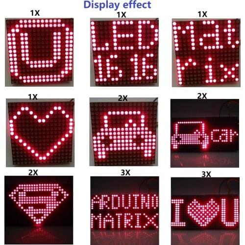 Mini Matrix Display Module 16x16 Dot Matrix Led Red Pixel Nixie Tube 74hc595 Driver For Arduino Uno Mega2560 Due Raspberry Pi