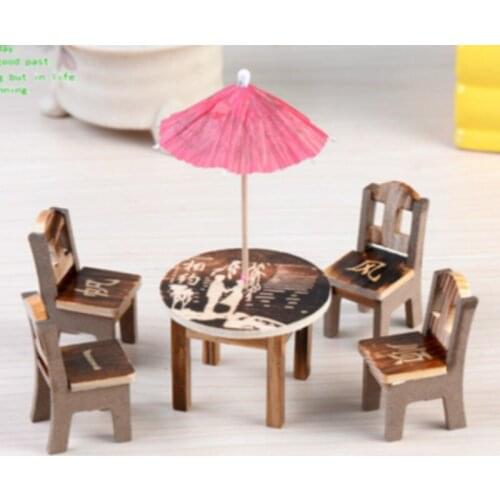 6pcs/set Desk Chair Model Mini Simulation Fairy Garden Miniatures DIY Doll House/ Terrarium / Micro Moss Landscape Decoration