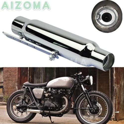 Motorcycle Chrome Exhaust Muffler w/ DB Killer for Harley Triumph BMW Yamaha Bobber Scrambler Antiqued 12" Silencer Pipes