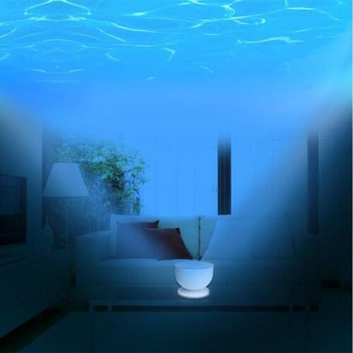 USB Ocean Night Light Projector with Music Player Blue Sea Daren Waves Projection Lamp Mini Portable Speaker