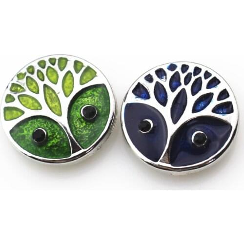 New Arrive 12pcs/lot Mix Color Life Tree Snap Buttons for 18mm Snaps Bracelet&Bangles DIY Snap Pendants Jewelry Charms