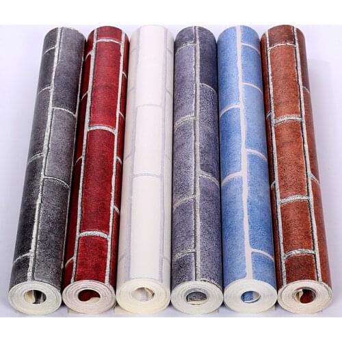 3d style blue brick pattern wallpaper kids room office shop living room restaurant barber shop TV background wall paper