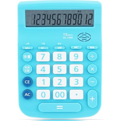 Basic Calculator with Voice Report, 12 Digits Pocket Standard Function Desktop Calculator, Electric Digital Smart Calculator