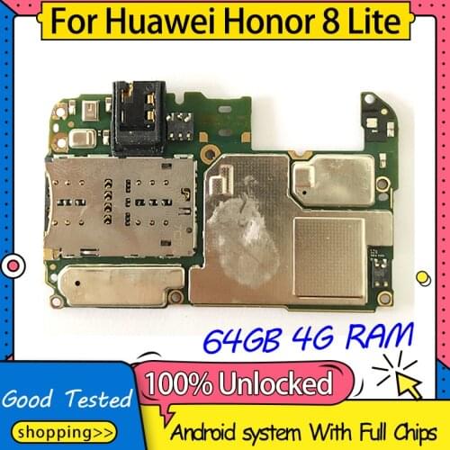 Unlocked 64GB ROM For HUAWEI Honor 8 Lite Mainboard,Original Logic Board 4G RAM For HUAWEI Honor 8 Lite Motherboard With Chips