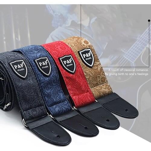 Universal Guitar Shoulder Strap Vintage Adjustable Denim Cotton Belt For Acoustic Electric Bass Guitars 136x5cm