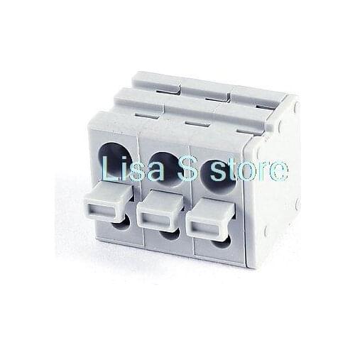Gray 3 Pin 5mm Spacing PCB Mount Screw Terminal Block Connector