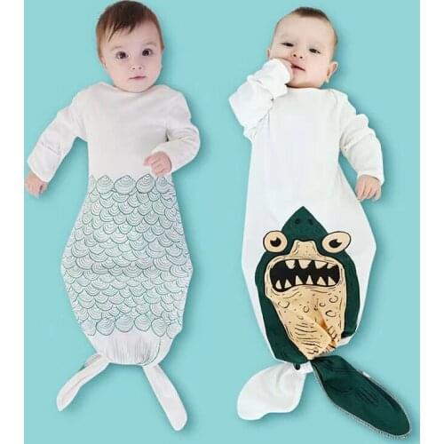 Newborn Baby Spring Autumn Mermaid Sleeping Bags Infant Cotton Swaddle Wrap Swaddling Stroller Wrap Toddler Sleepsack Blankets