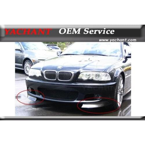 Car-Styling Carbon Fiber Front Canards Fit For 1998-2005 E46 MT II Front Bumper CSL Style Front Bumper Canards