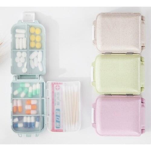 Three-layer portable mini medicine box Wheat straw sealed environmental protection non-toxic degradable mini medicine box