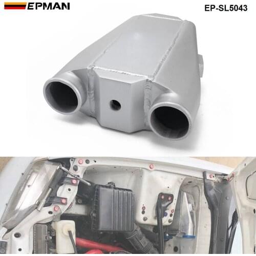 Universal Aluminum Water To Air Turbo Intercooler Front Mount 9.5" X 11" X 3.5" Inlet/Outlet: 2.5" EP-SL5043