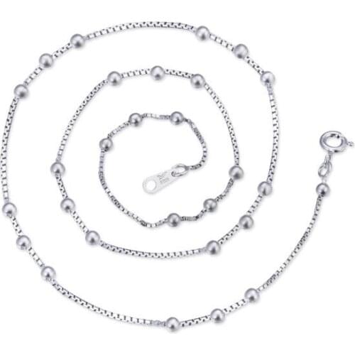 YJAX002196 New Fashion Ladies Accessories 08 Box Bag 2.5 Beads 3:3 Jewelry Women S925 Pure Silver Necklace
