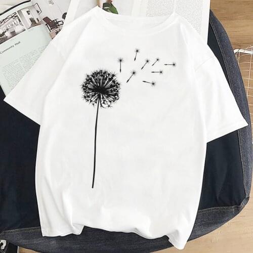 Female T-shirt Fashion Casual Short Sleeve Elegant Plus Size Harajuku Tshirt Basic Print Loose Tee Shirts Women Summer Clothes
