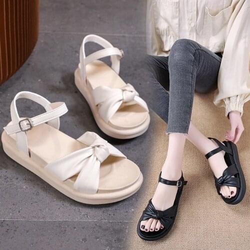 New Summer Women Elegant Sandals Heels Fashion Pure Color Shoes Chaussure Femme Casual Girls Wedges Platform 3CM Zapatos