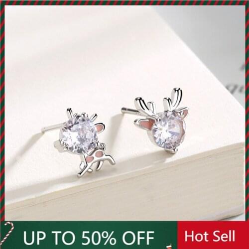 Earrings 2021 Trend Simple and Cute Deer Earrings Female Hypoallergeni Asymmetri Earrings Small Color Jewelry Earrings for Women