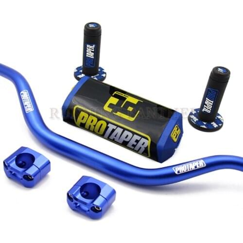 1 1/8'' Fat Bar 28mm Handlebar Grips Metal Mulisha Clamps Pad MX For HONDA KAWASAKI SUZUKI YAMAHA