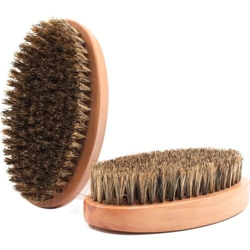 1Pc Natural Boar Bristle Beard Brush for Men Shaving Brush Works To Comb Mustache Beech Handle Beard Shaping Tool
