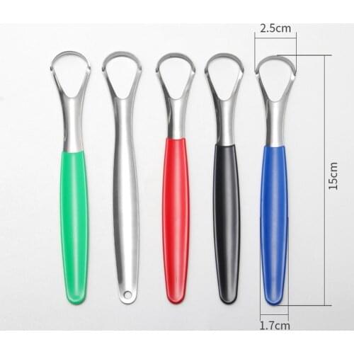 1PC Steel Tongue Scraper Brush Cleaning Scraper Oral Care Keep Fresh Breath Improve Oral Hygiene Tongue Cleaner Tools