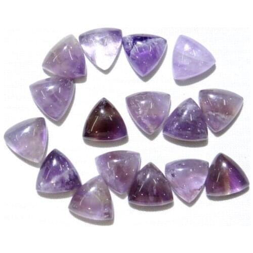 10mm Natural stone Quartz crystal Turquoises tiger eye triangle cabochon beads for Diy Jewelry Making Necklace Accessories50PCS