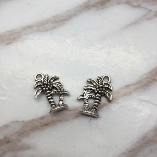 10 pcs/lot Vintage Silver Alloy Charms Coconut Tee Earring Charms Pendant Bracelet Handmade Jewelry Accessories DIY Craft YZ025
