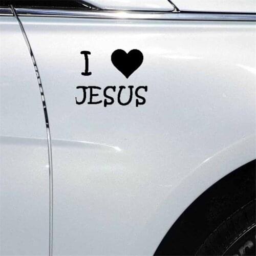 12.7CM*10.1CM LOVE JESUS Motorcycle Car Personality Sticker Decals Black/Silver C13-00062