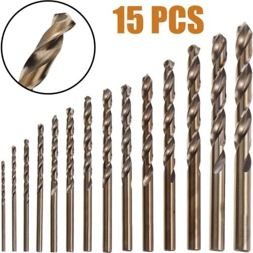 15pcs/set M35 Cobalt Drill 1.5-10mm Twisted Drill Bit Router Auger Drill Bit Quality HSS Steel Heat Resistance For Metal Working