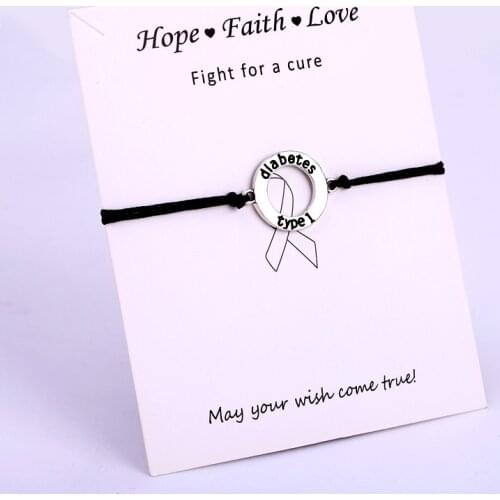 Diabetes Diabetic Type 1 Medical Alert Charm Bracelets Women Men Unisex Fashion Trendy Jewelry Drop Shipping