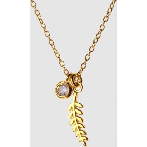 Amorita boutique silver925 gold color olive branch collarbone chain necklace