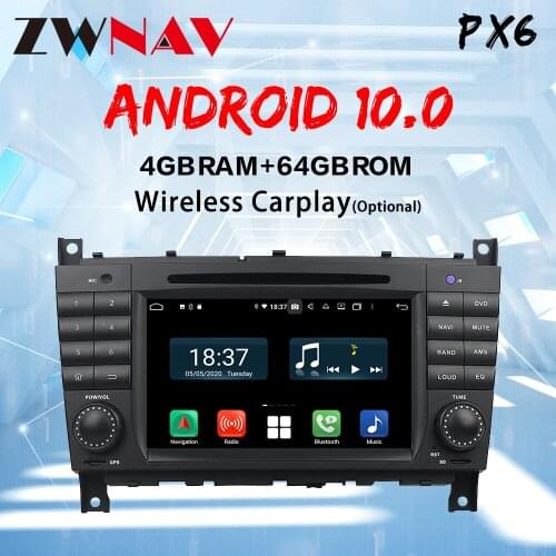 Carplay Android 10.0 screen Car Multimedia DVD Player for BENZ C-Class W203 2004-2007 GPS Navi Auto Radio Audio Stereo Head unit