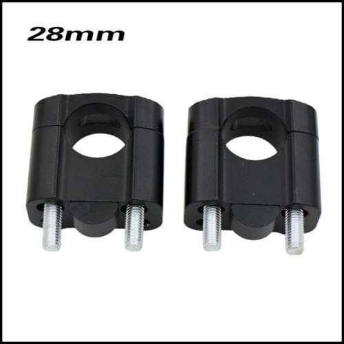 Black 7/8'' 1 1/8'' Fat Bar Clamps Bar Risers Mount For Honda Yamaha Suzuki Kawasaki
