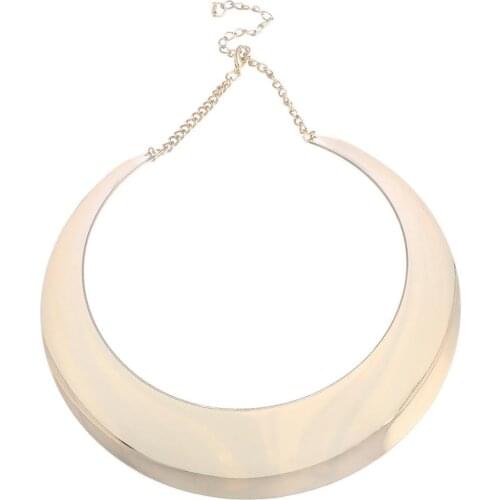 Punk Torques Chokers Necklace Fashion Alloy Gold/Silvery Colors Statement Necklace For Women Men Collars Jewelry Accessories