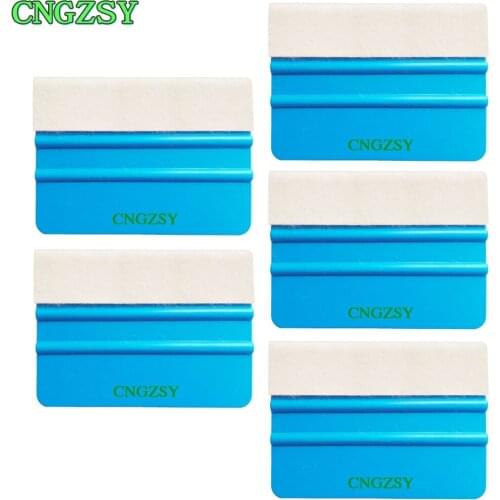 CNGZSY 5pcs Auto Film Squeegee Blue Plastic Scratch-less Wool Scraper Vinyl Sticker Install Applicator Car Foil Wrap Tools 5A22