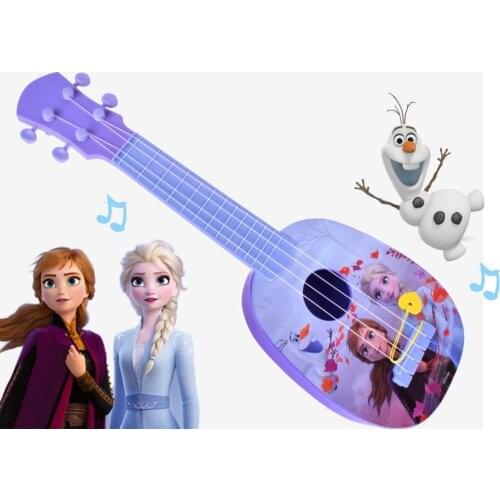 Disney Princess Frozen2 Guitar Musical Instruments Toys Blue Ukulele Guitar Education For Children Birthday Best Gifts
