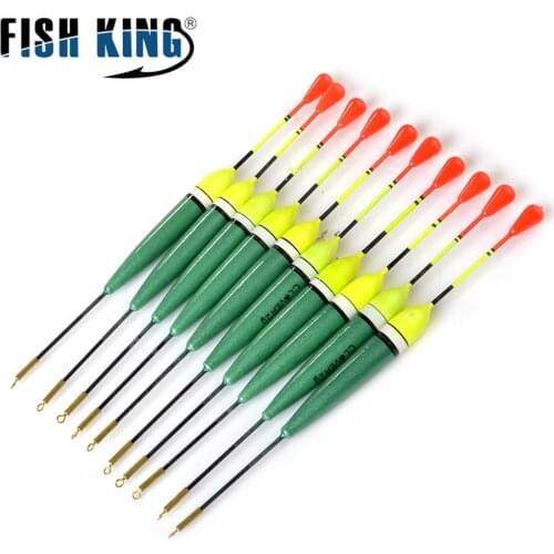 FISH KING 10pcs/lot 2g 4g 5g Barguzinsky Fir Fishing Float Bobber Long Vertical Buoy For Carp Fishing tackle Pesca