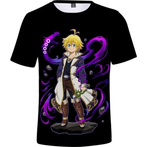 Anime Nanatsu No Taizai T Shirt T-shirt Men Women Summer Short Sleeve T-shirt Harajuku Cartoon The Seven Deadly Sins 3D T Shirt