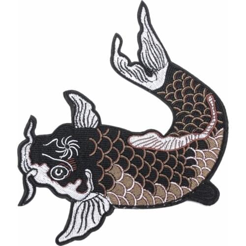 Hot Sale 1 Pc DIY Big Fish Embroidered Iron on Patch for Clothes Fabric Sticker Sewing Applique Clothes Garment Accessories