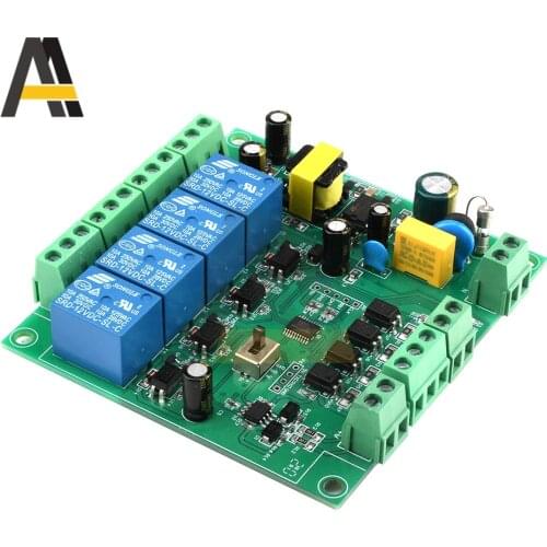 AC220V Power Supply Modbus RTU Four- channel Relay Module RS485/TTLUART 4 Channel Input/Output MCU RS485 Communication