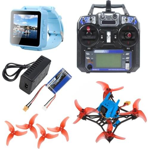 JMT T100 DIY Indoor FPV Racing Drone Kit 2.5 Inch 100mm Wheelbase Full Set with FPV Watch Flysky Remote Controller