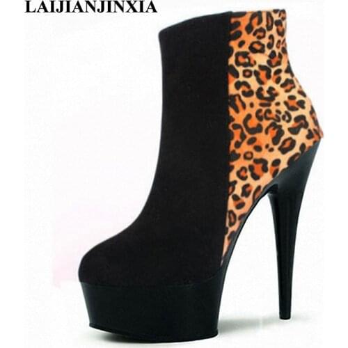LAIJIANJINXIA New Ankle Boot Sexy 15cm High Heels Night Club Party Queen Dance Shoes Platform Women Dress Pole Dance Pumps Shoes