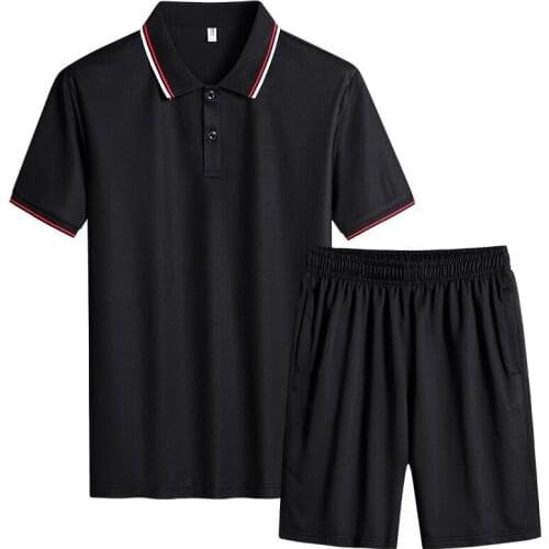 Summer Men Outfit Set M-8XL Tracksuit Men Sets Sweat Suit Jogger Set Sport Men Suit Two-piece Fashion Fitness Suit Tshirt+Shorts